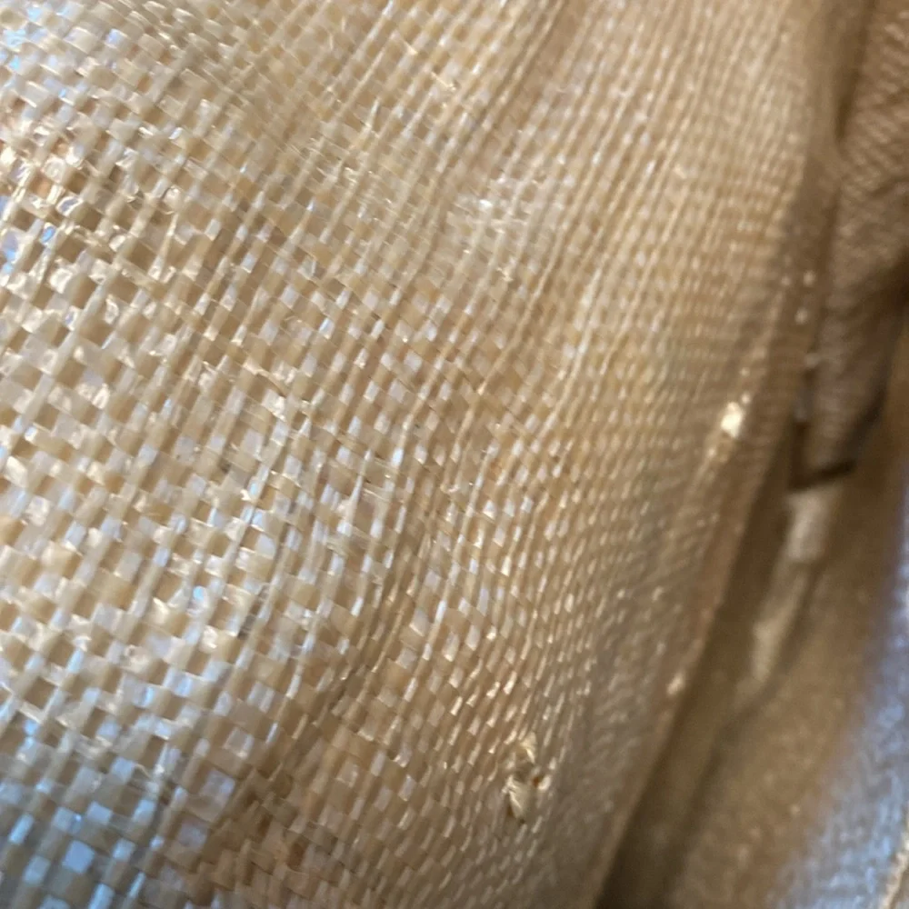 Vintage Raffia Tote with Wooden Handles - Picture 3 of 5